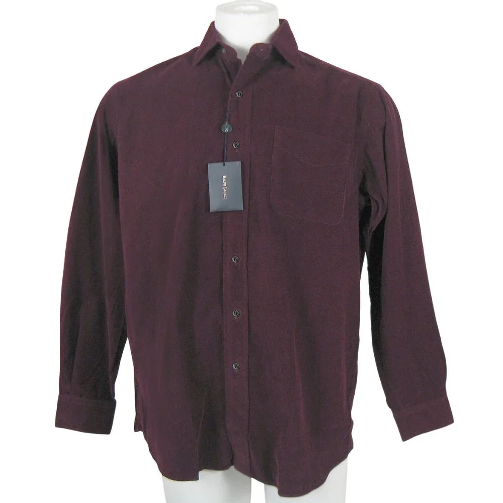 NEW Polo Ralph Lauren Westerton Style Shirt!  XXL  Maroon  Luxury Fine Corduroy